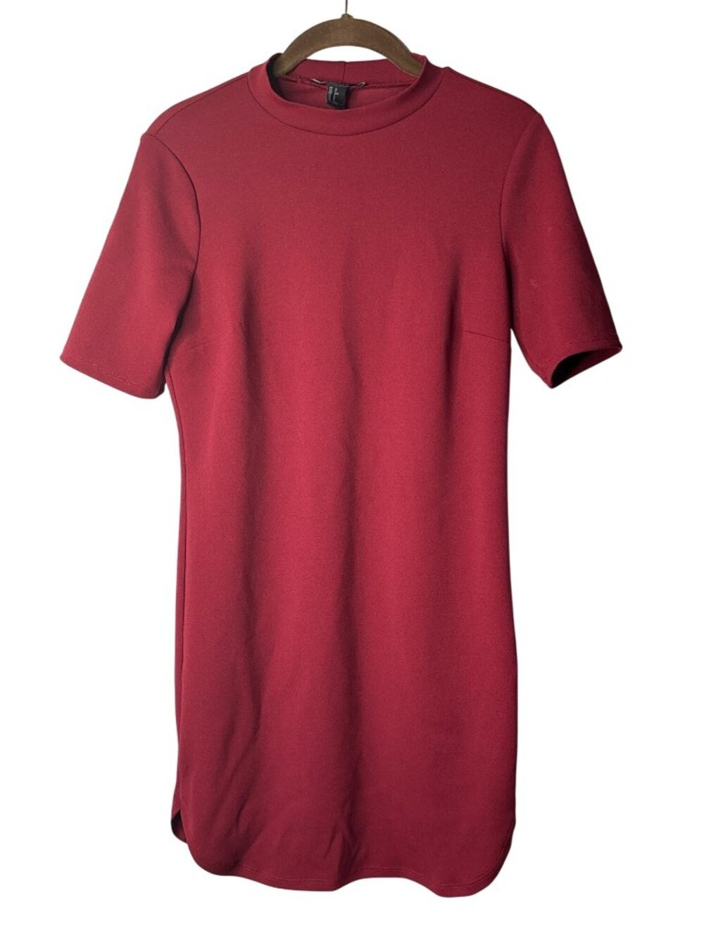Forever 21 Mini Shirt Dress Bodycon Size S Red Short Sleeve